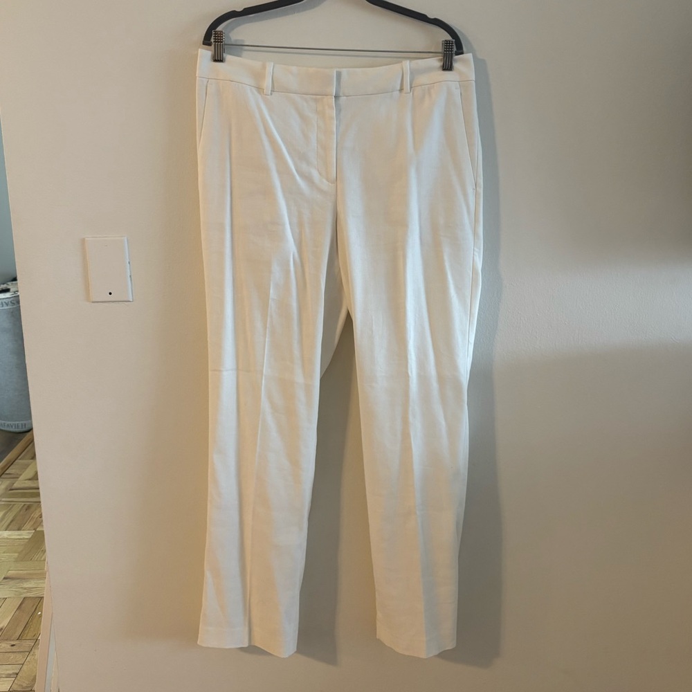 Ann Taylor Linen Cream Suit Pants